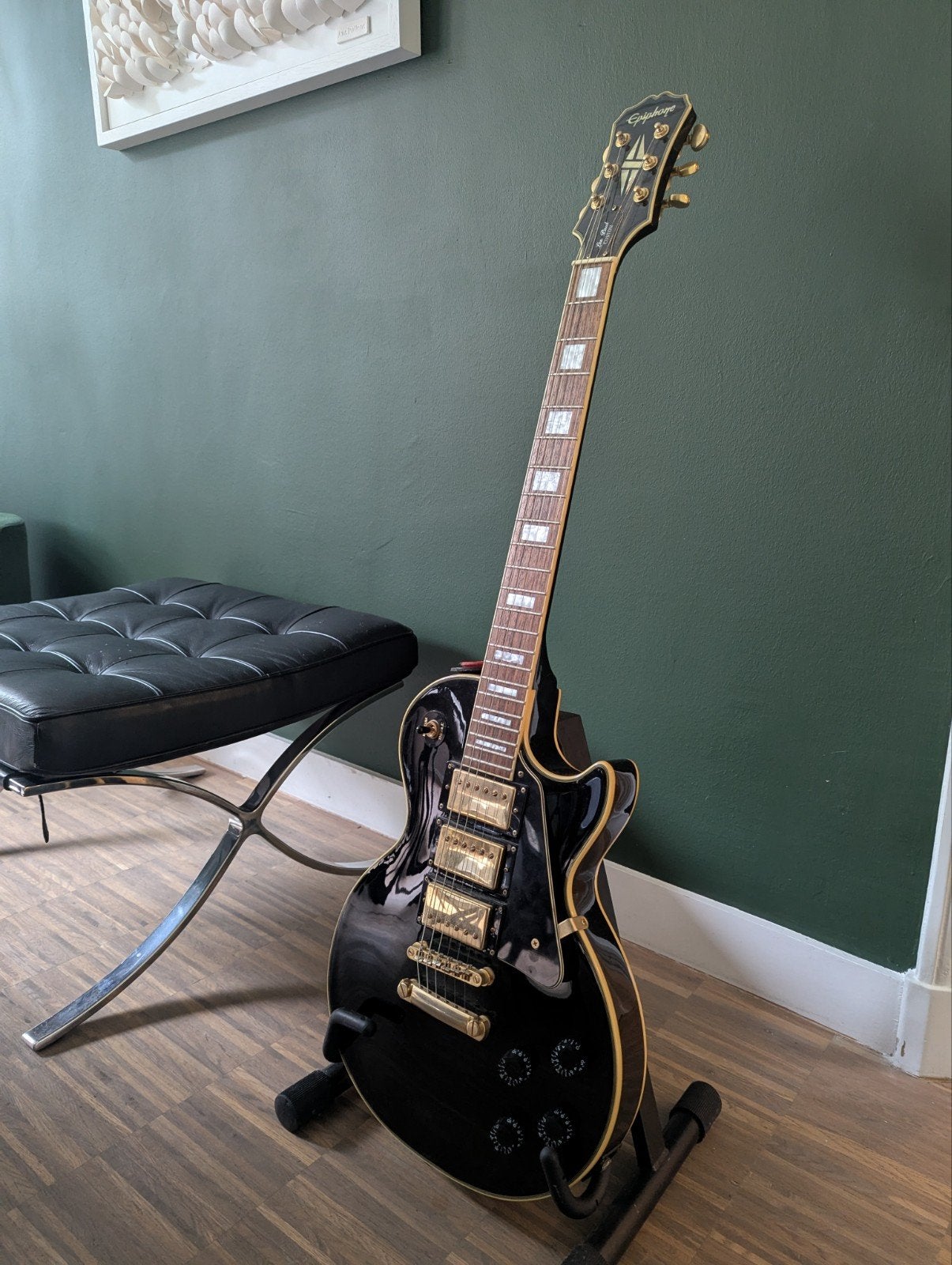 Epiphone Les Paul Custom "Black Beauty", Ophalen, Epiphone, Met versterker, Zo goed als nieuw