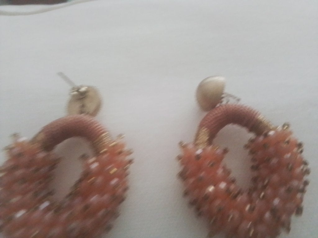 Oorbellen lott, Overige materialen, Hangers, Oranje, Ophalen of Verzenden