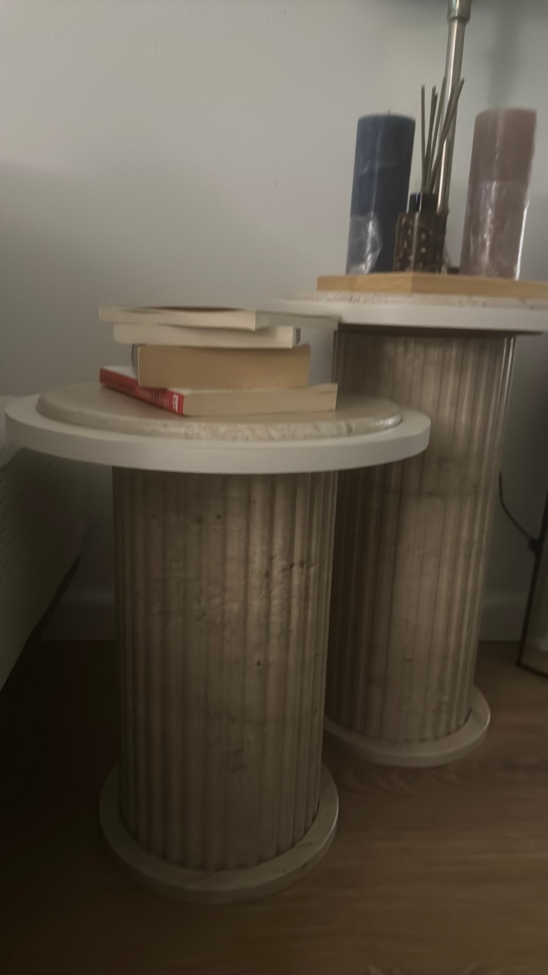 Bijzettafel 2 set van, 45 tot 60 cm, Minder dan 55 cm, Rond, Ophalen of Verzenden