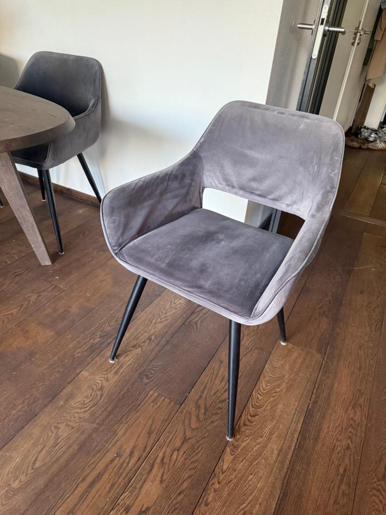 6x WOOOD eetkamerstoel, Ophalen, Zo goed als nieuw, Grijs, Vijf, Zes of meer stoelen