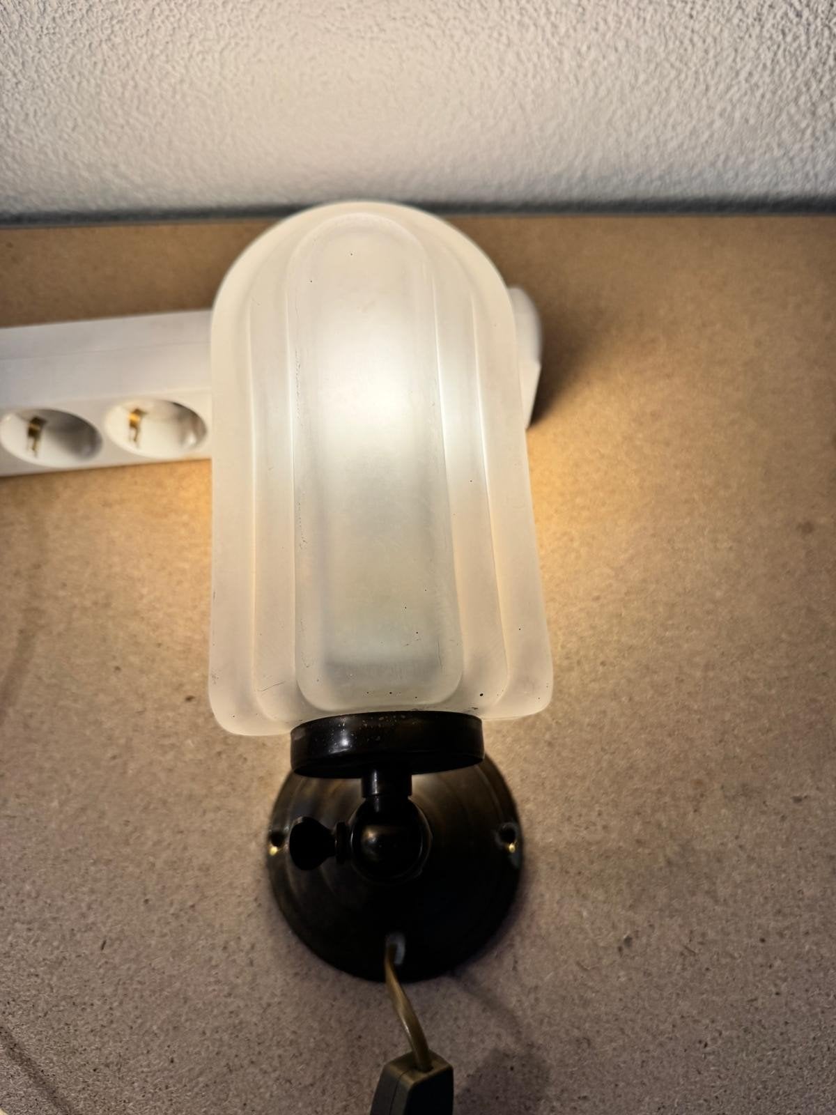 Art Deco wandlamp iceglass, Huis en Inrichting, Lampen | Wandlampen, Ophalen of Verzenden, Glas