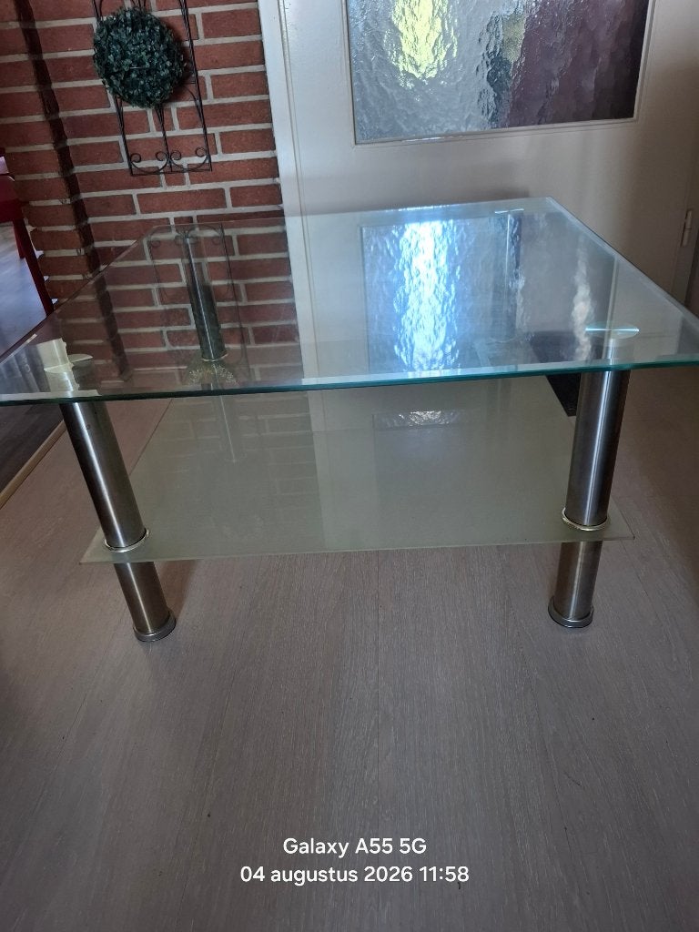 bijzettafel, Huis en Inrichting, Overige materialen, Gebruikt, Vierkant, 75 cm of meer