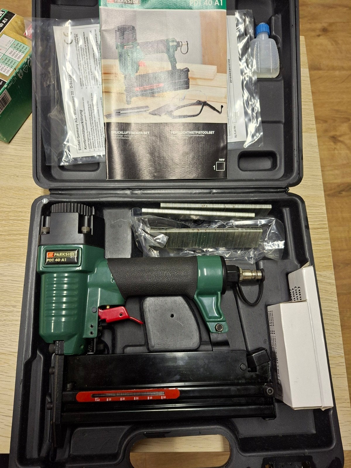 Parkside PDT 40 A1 Druknietpistool + 2x 5000 nagels/nieten, Ophalen of Verzenden, Nieuw