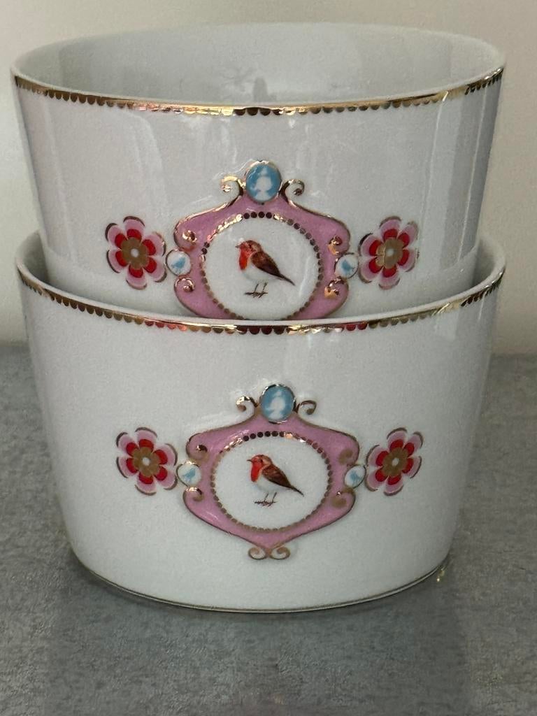 Pip Studio servies Love Birds wit 2 kommen 12.5 cm, Overige typen, Ophalen of Verzenden, Zo goed als nieuw, Overige stijlen