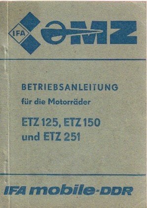 MZ ETZ125 ETZ150 ETZ251 Betriebsanleitung handleiding 4059z, Motoren, Verzenden, Overige merken