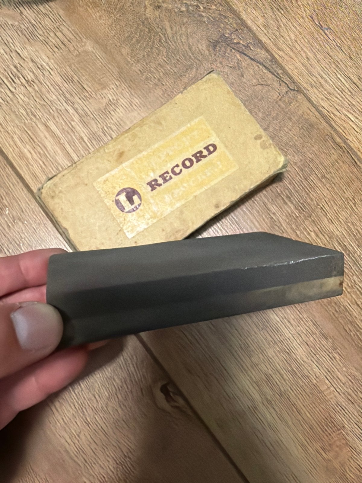 Lapport Record dubbelzijdige slijpsteen, Doe-het-zelf en Verbouw, Gereedschap | Handgereedschap, Ophalen of Verzenden, Gebruikt