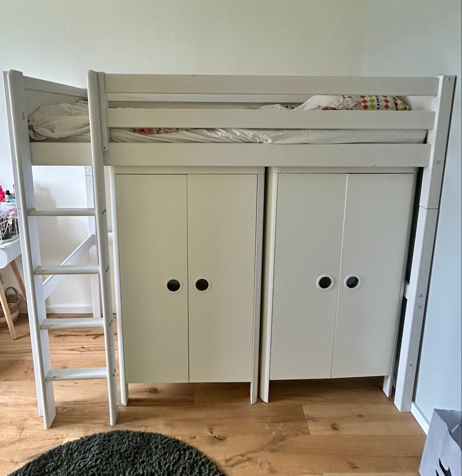 Superleuke witte hoogslaper met kasten eronder🤍, Huis en Inrichting, Slaapkamer | Bedden, Ophalen, 100 cm, Eenpersoons, Zo goed als nieuw