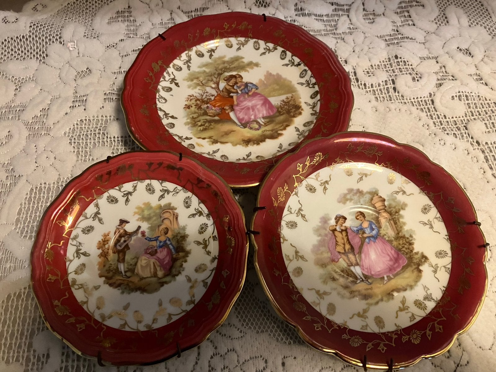 Drie Brocante porseleinen borden  van Händel Bavaria, Antiek en Kunst, Ophalen of Verzenden