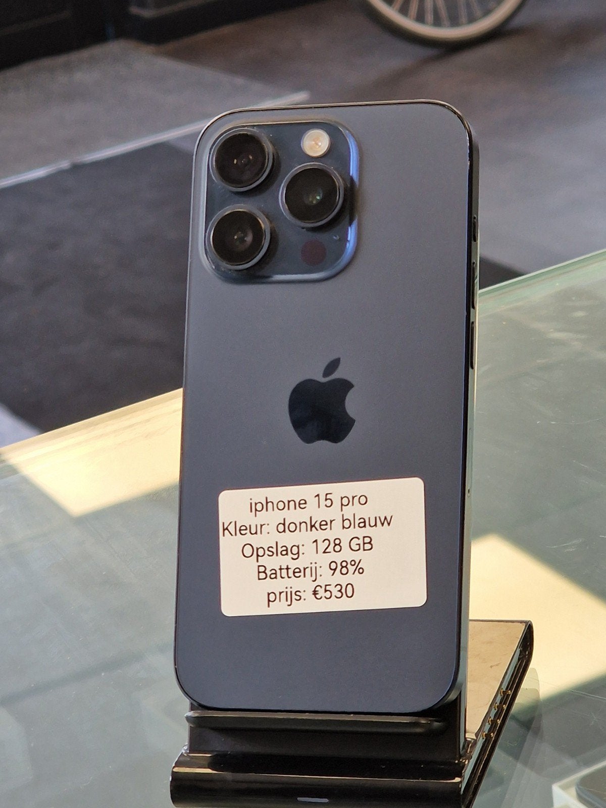 Iphone 15 pro.  128 GB.  2 jaar garantie, 128 GB, Blauw, Ophalen of Verzenden, Zo goed als nieuw
