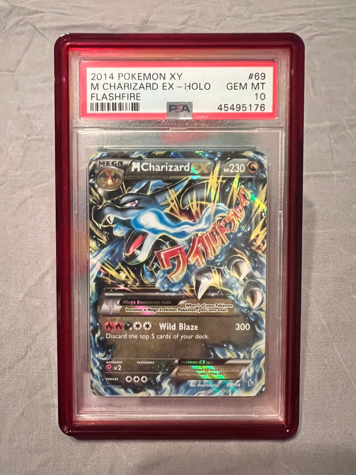 M Charizard EX 69/106 PSA 10 Flashfire Pokémon Kaart, Ophalen of Verzenden, Nieuw, Losse kaart, Foil