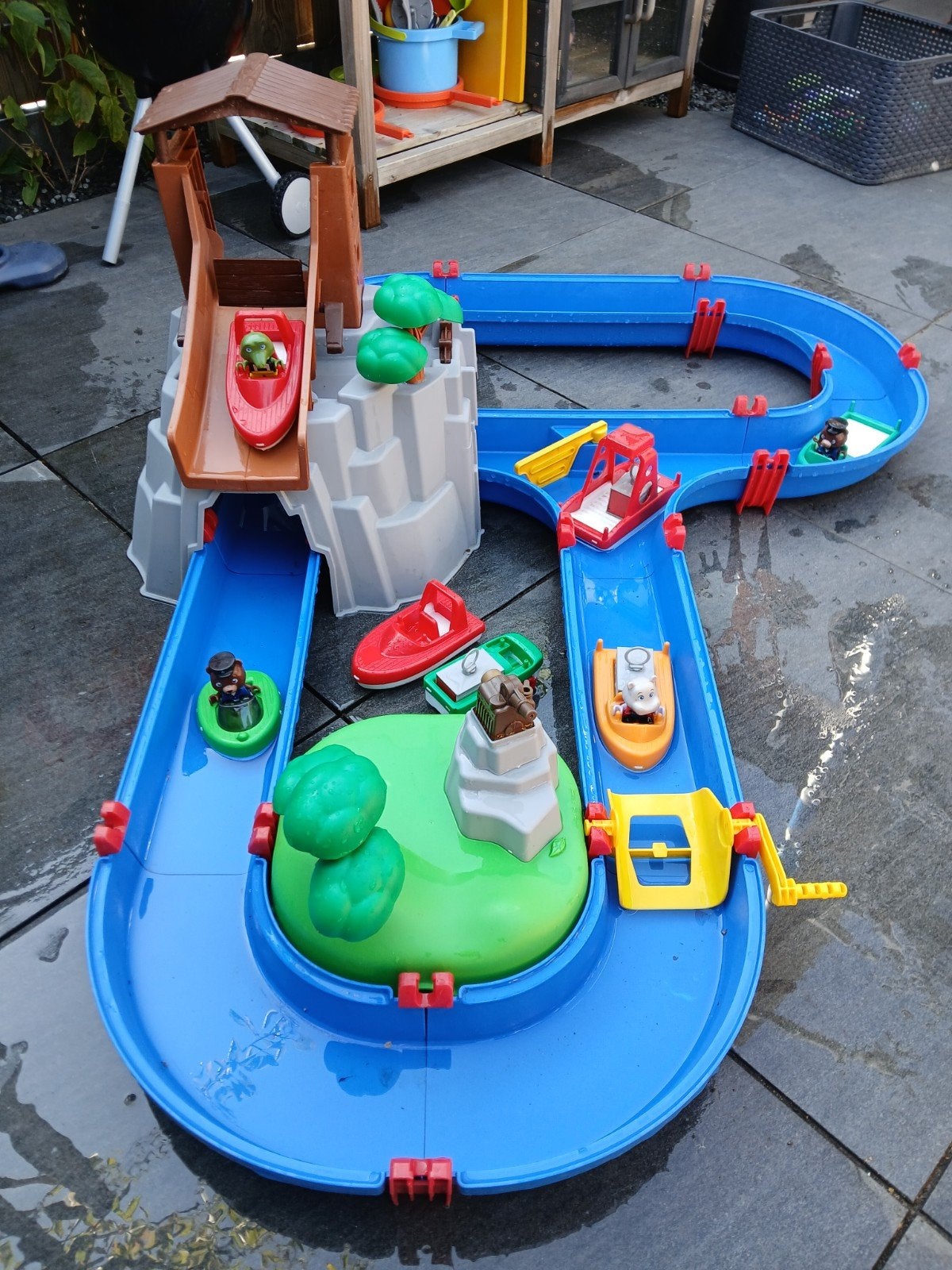 Aquaplay Adventureland waterbaan met extra bootjes, Ophalen, Gebruikt