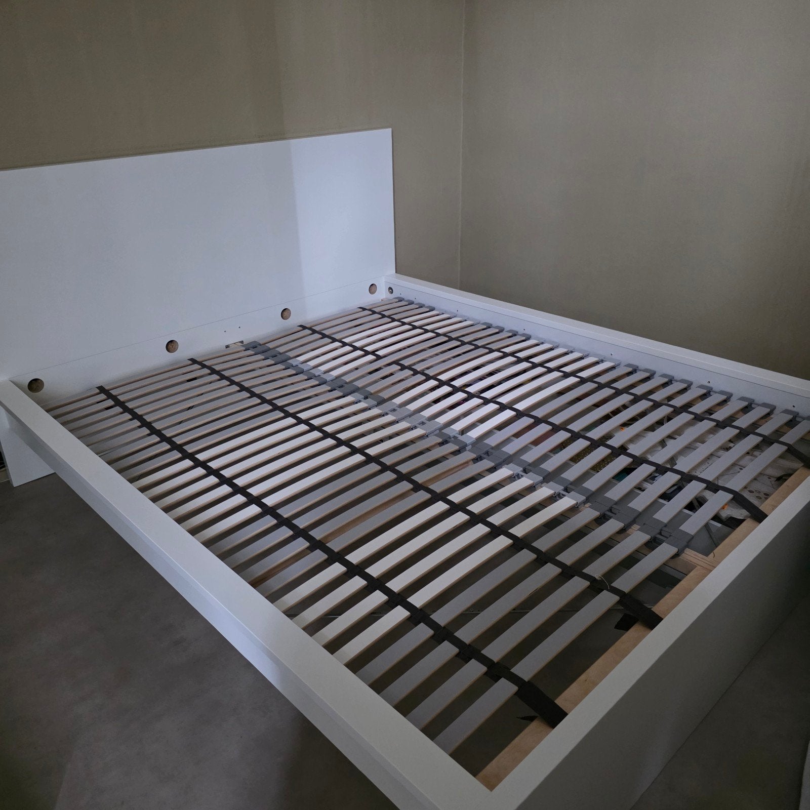 IKEA Bed 160x200 Wit - Tweepersoonsbed, Ophalen, Gebruikt, Wit, Tweepersoons