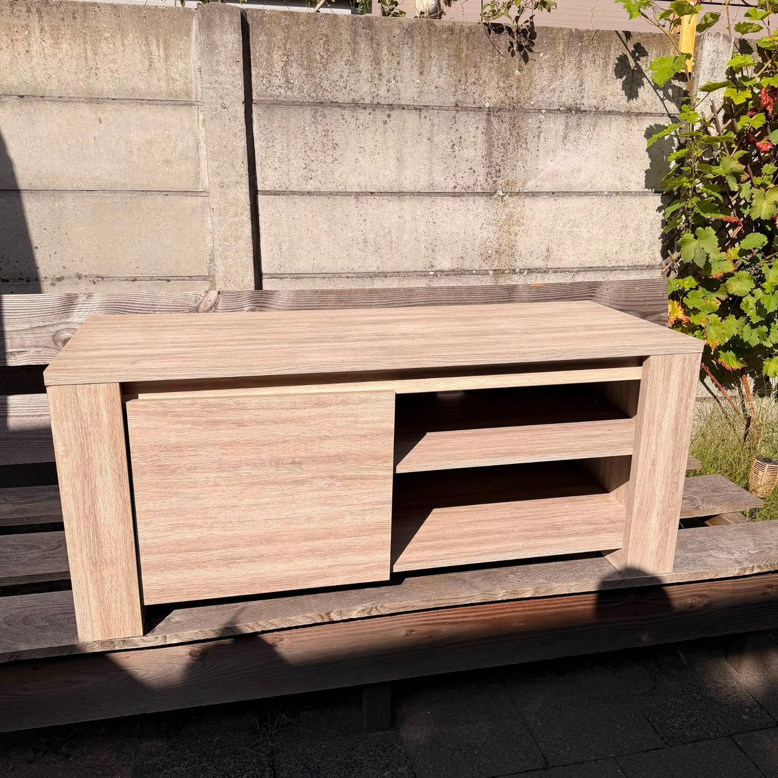 TV-meubel met open vakken, Ophalen, Gebruikt, 100 tot 150 cm, Modern, Scandinavisch
