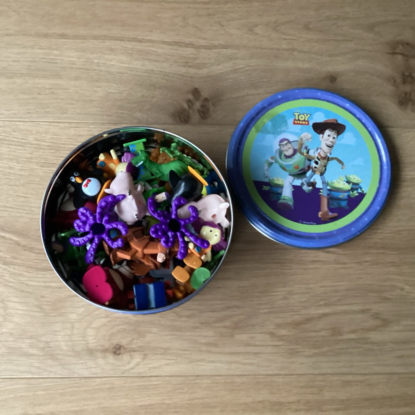 Toy Story figuren in blik, Ophalen of Verzenden, Gebruikt, Jongen of Meisje