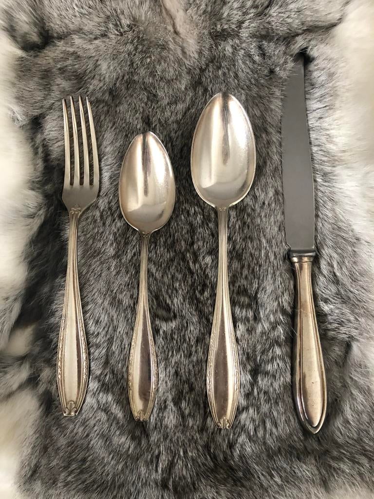 Antieke diner en ontbijt set, Antiek en Kunst, Antiek | Bestek, Ophalen of Verzenden