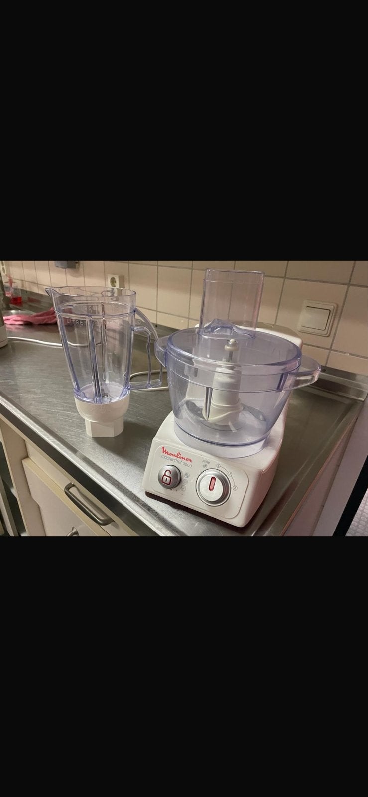 Moulinex Masterchef 3000 Foodprocessor met blender, 1 tot 2 liter, Ophalen of Verzenden, Gebruikt, 2 snelheden