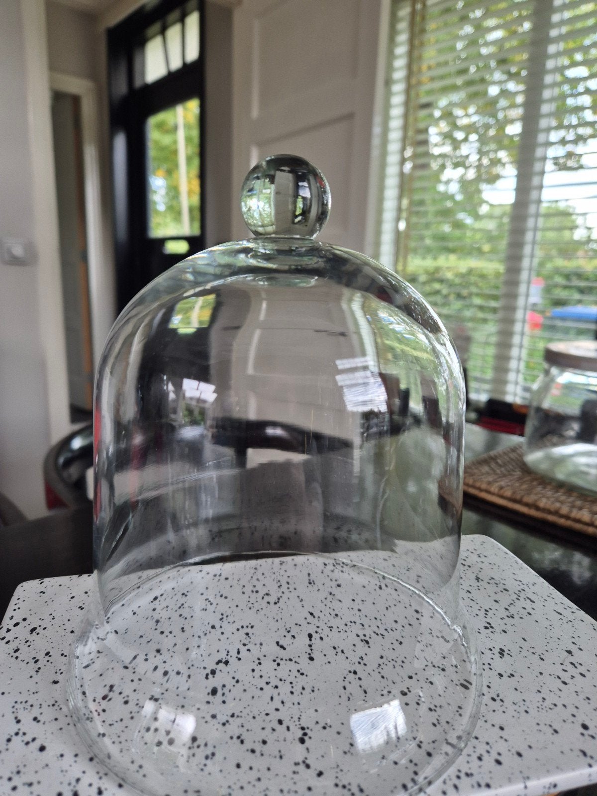 Glazen stolp / kaasstolp Ø15cm – Hoogte 17cm, Vintage, Gebruikt, Ophalen of Verzenden, Wit