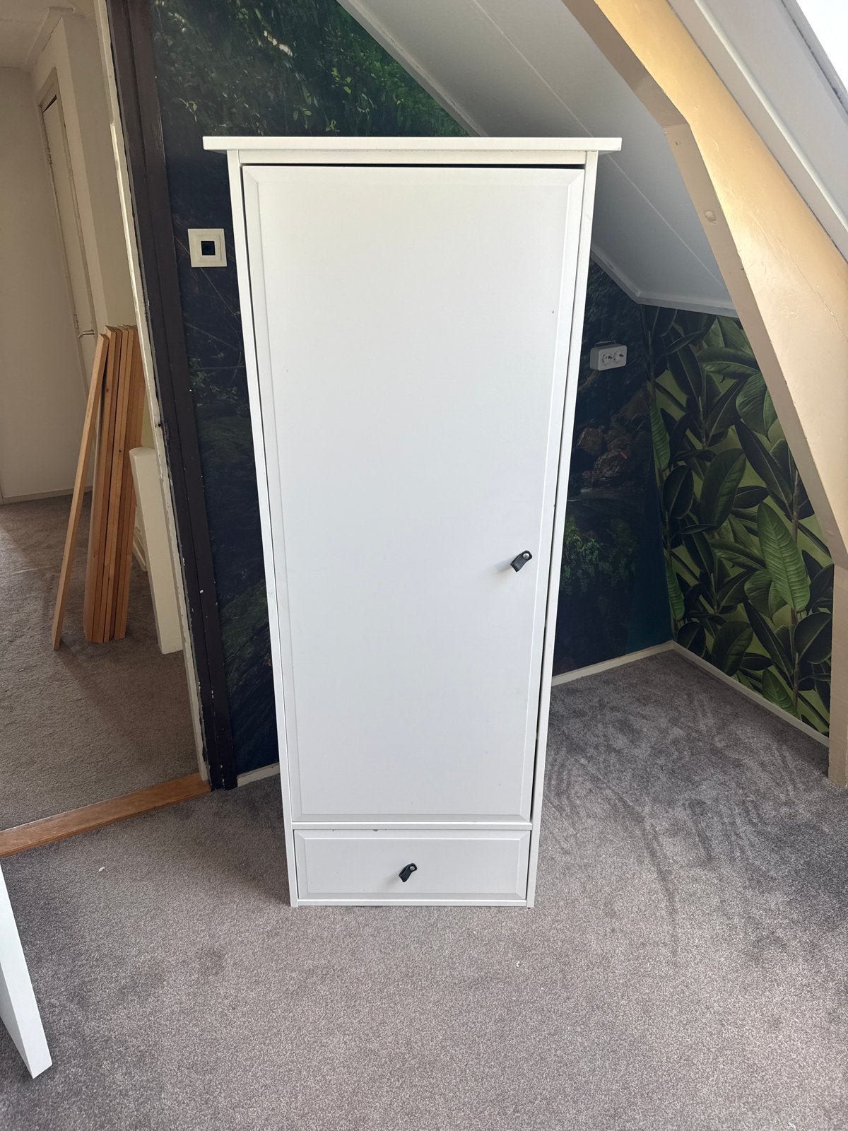 Witte kast met lade - 65x50x165 cm, Gebruikt, Met lade(s), 150 tot 200 cm, 25 tot 50 cm