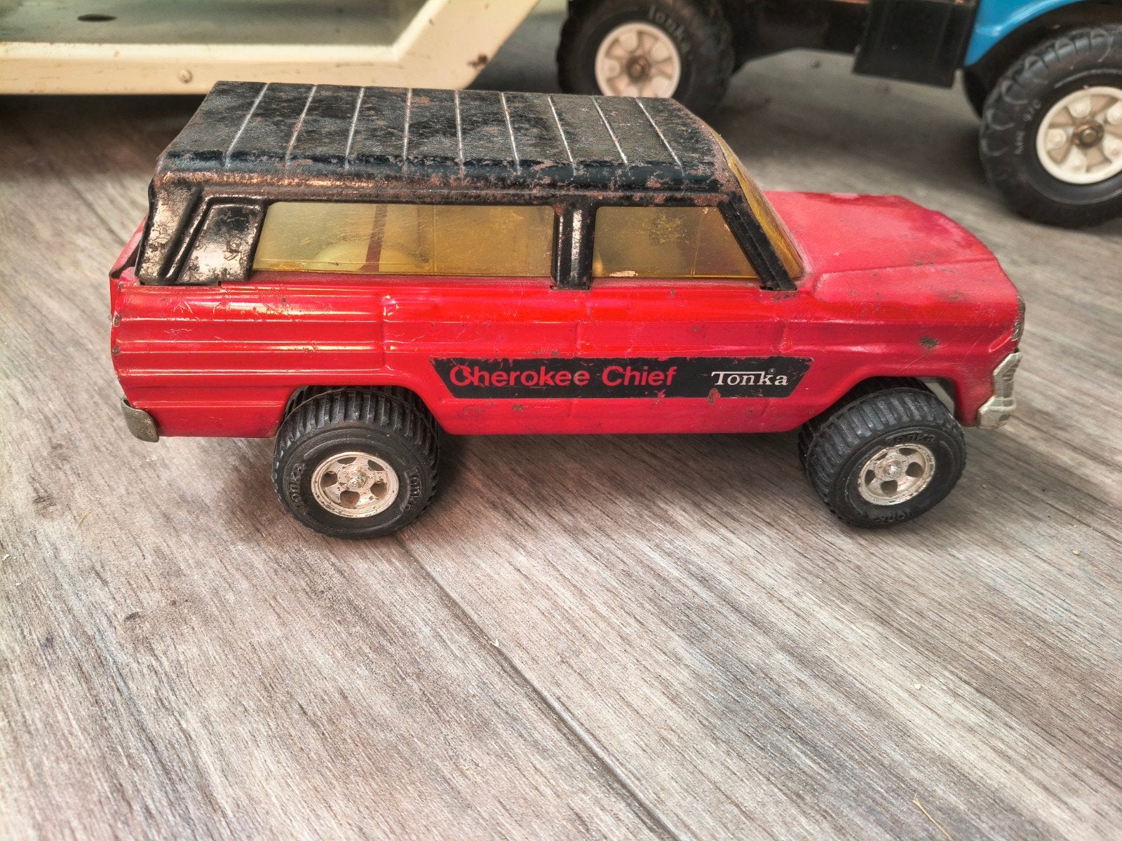 Vintage Tonka Cherokee Chief Jeep Speelgoedauto Rood, Antiek en Kunst, Ophalen of Verzenden