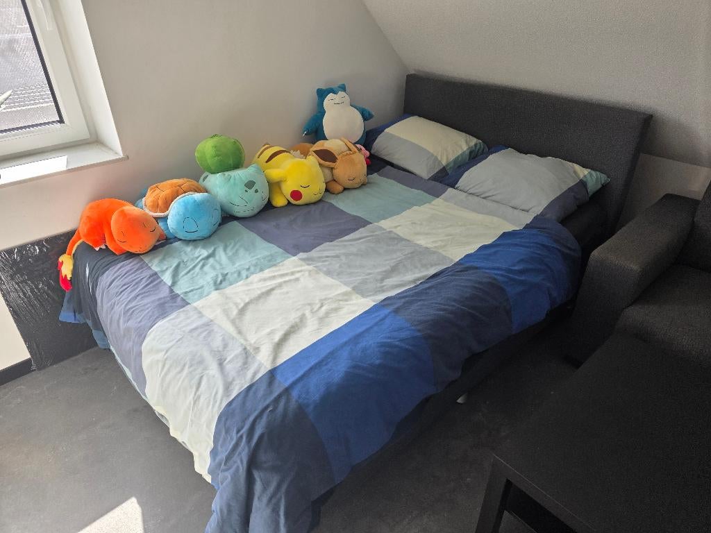 Twee persoons boxspring (twijfelaar, 140x200cm), Huis en Inrichting, Slaapkamer | Bedden, Gebruikt, Twijfelaar, 140 cm, 200 cm