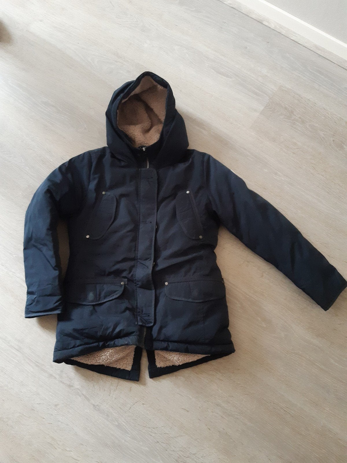 ZGAN donkerblauwe winterjas maat 140, Ophalen of Verzenden, Zo goed als nieuw, Jongen of Meisje, Jas