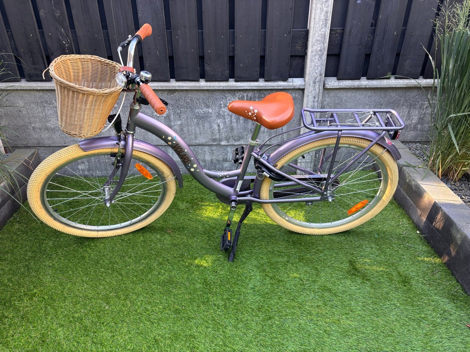 Volare Blossem 24 inch kinderfiets - Paars met mandje, Ophalen, 24 inch, Velgrem, Handrem