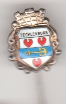 Tecklenburg vintage speld emaille-zilver, Verzamelen, Verzenden, Zo goed als nieuw, Transport