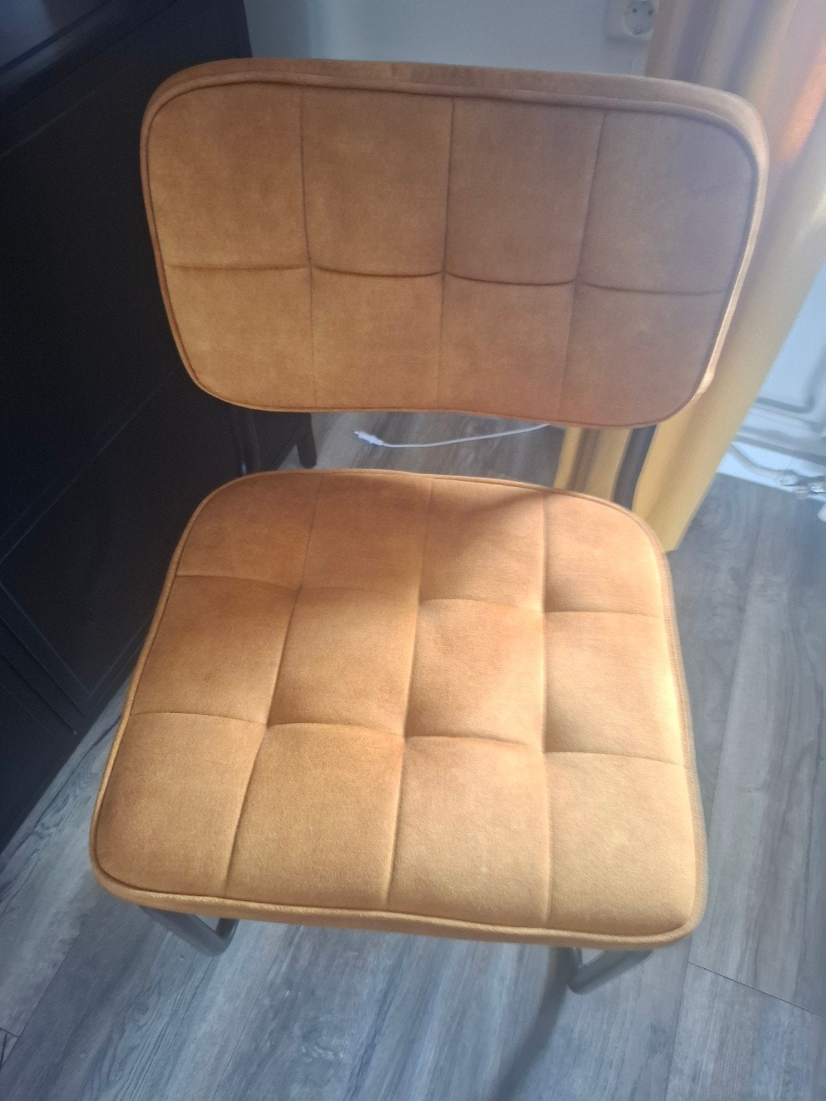 4 okergele/goudgele eetkamerstoelen - Gebruikt, Ophalen, Gebruikt, Overige kleuren, Vier
