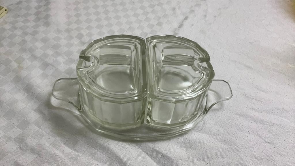 Marmelade set, persglas, Tsjechoslowakije, art deco, Antiek en Kunst, Ophalen of Verzenden