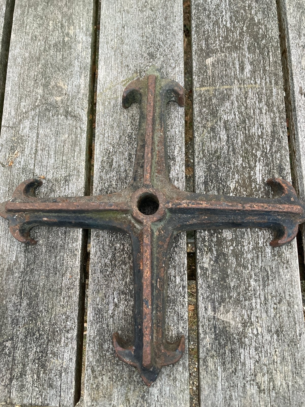 Antiek gietijzeren kruisornament, Ophalen of Verzenden