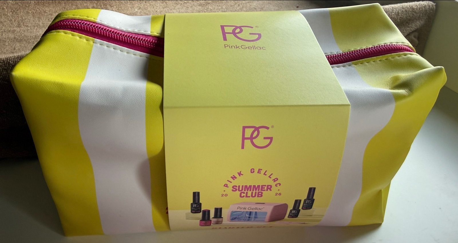 Pink Gellac Summer Club set Tasje met Inhoud, Verzenden, Geel, Nieuw, Handen en Nagels