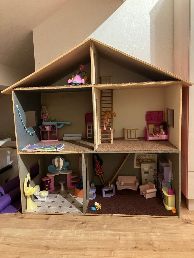 Poppenhuis zelfbouw bxdxh ca. 100x45x110cm, Ophalen, Gebruikt, Poppenhuis