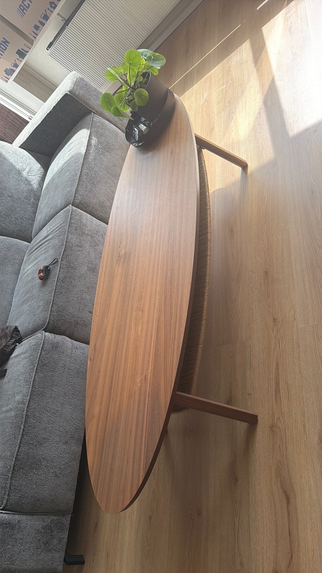 ovaal  salon tafel, Ophalen, 100 tot 150 cm, 50 tot 100 cm, Zo goed als nieuw