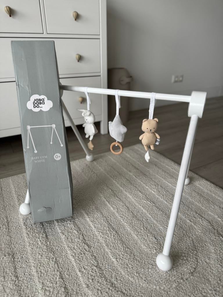 Jabadabado Houten Babygym Baby Gym Wit Grijs Beige Hout, Kinderen en Baby's, Speelgoed | Babyspeelgoed, Ophalen of Verzenden, Zo goed als nieuw