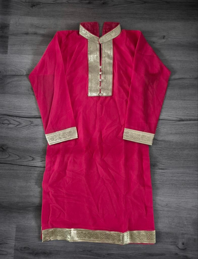 Chique Indian salwaar kameez, Indian, Verzenden, Zo goed als nieuw, Roze