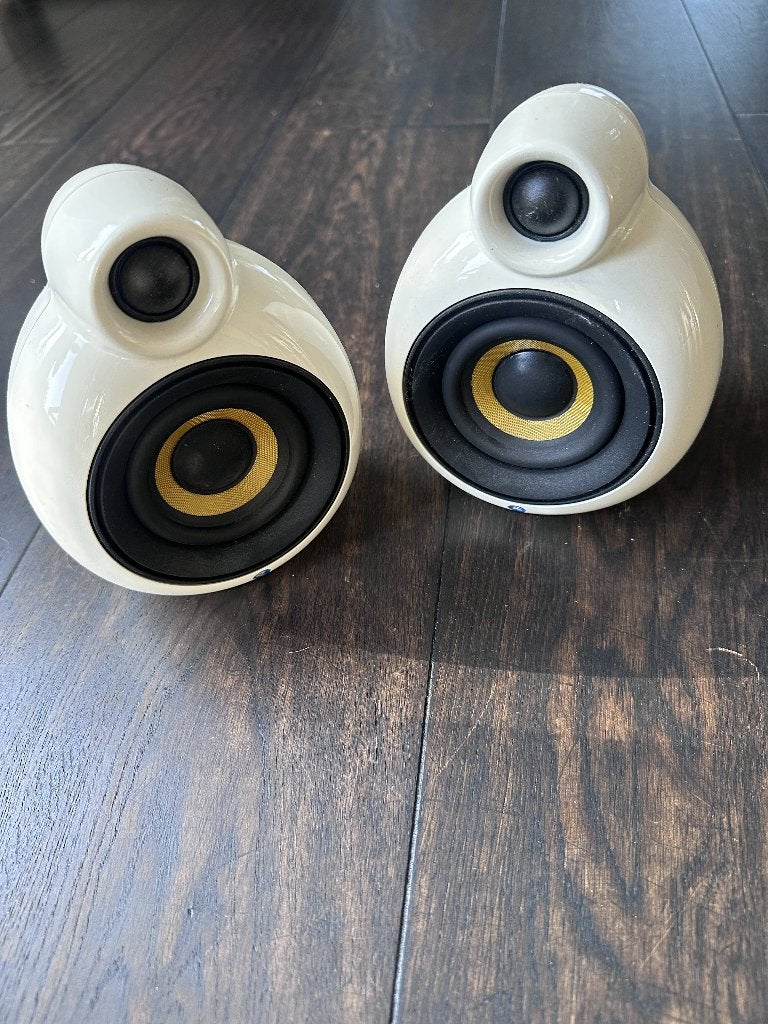 2 x Scandyna Micropod SE - wit, Speakerset, Zo goed als nieuw, 60 tot 120 watt, Ophalen