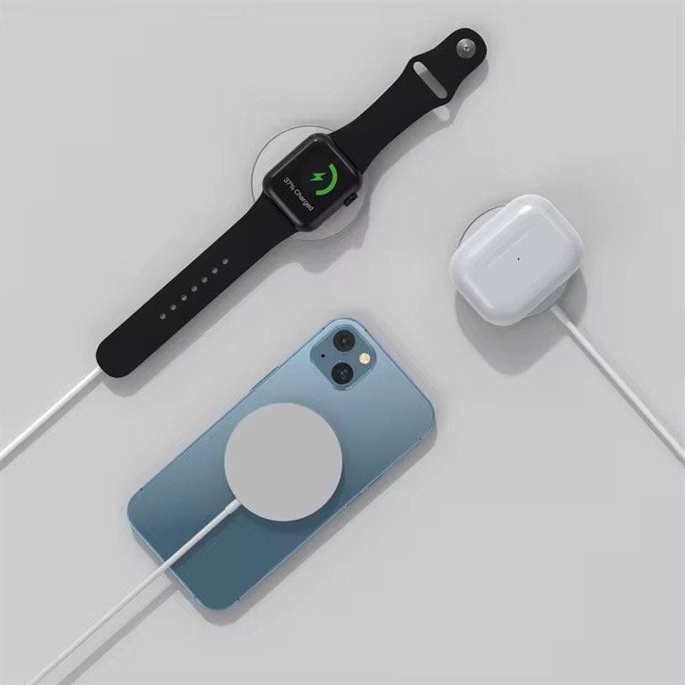 Draadloze Oplader voor Iphone, Smartwatch en Airpods, Ophalen of Verzenden, Zo goed als nieuw, Wit