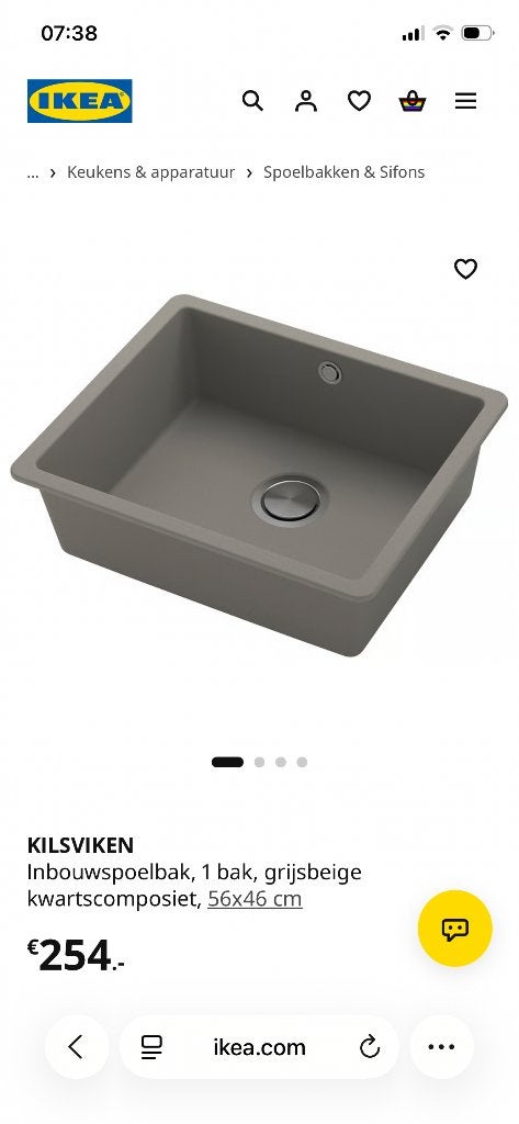 IKEA Kilsviken spoelbak keuken beige/grijs, Ophalen, Nieuw