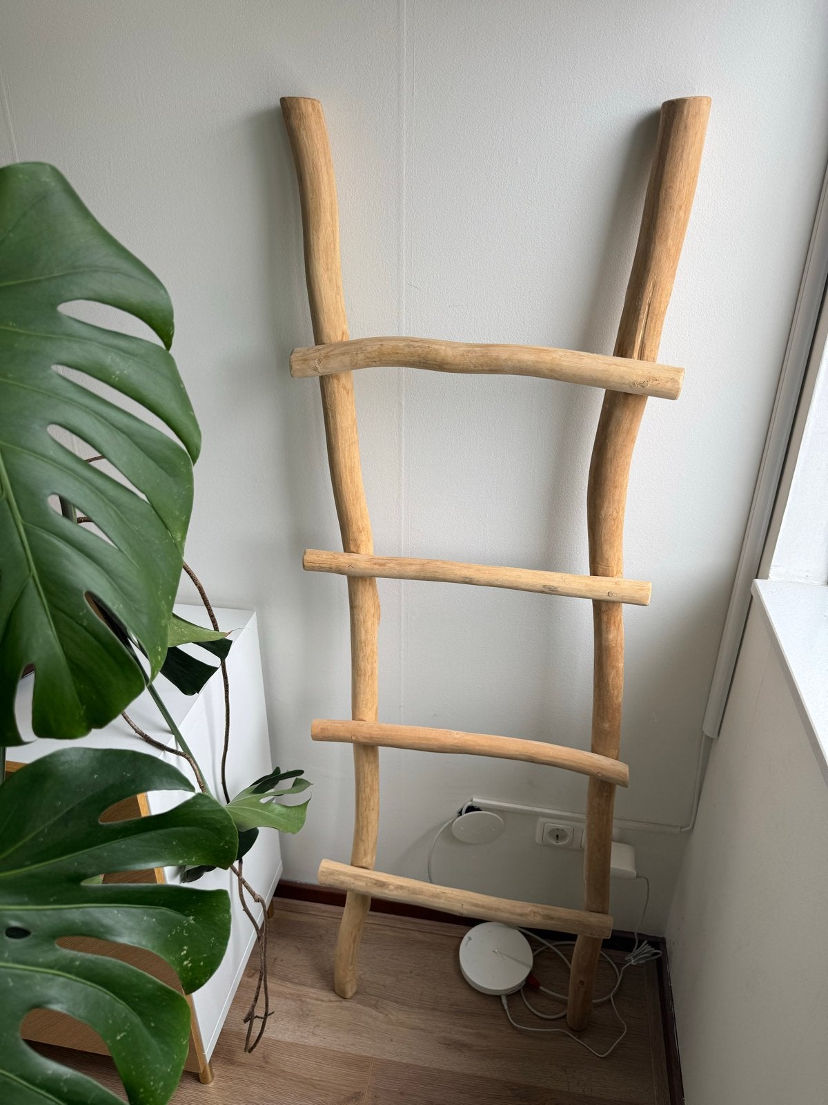 Decoratieve houten ladder, Huis en Inrichting, Ophalen, Hout, Bruin, Landelijk