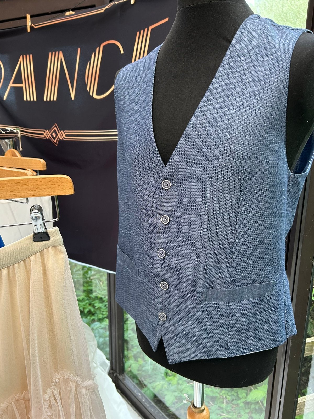 Gaaf gilet 52 of 54 Blauw, Kleding | Heren, Trouwkleding en Trouwaccessoires, Ophalen of Verzenden, Zo goed als nieuw, Overige kleuren