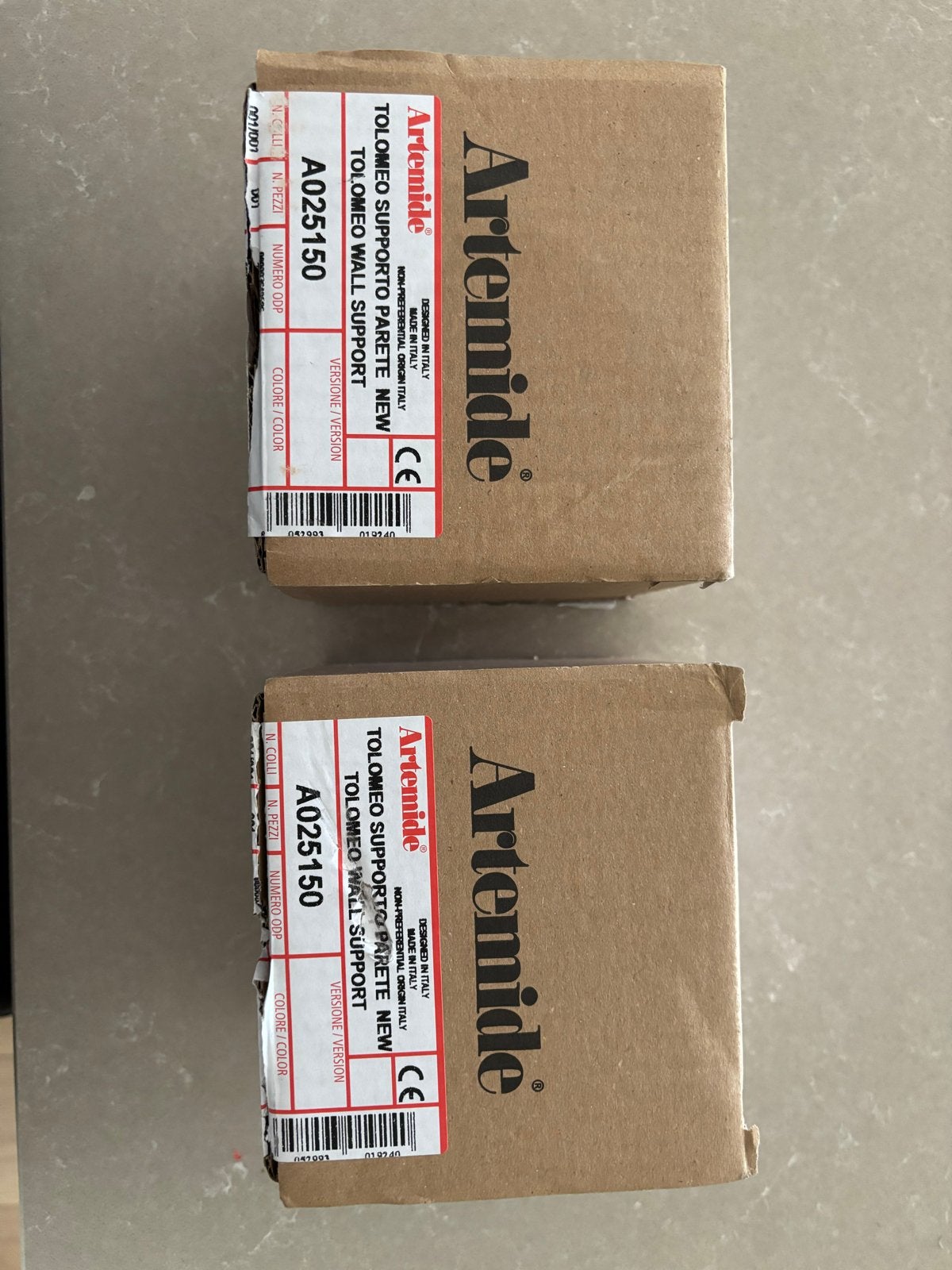 2 x Artemide Tolomeo Tavolo Bianca muurlamp met muurbeugel, Wit, Overige merken, Nieuw, Modern
