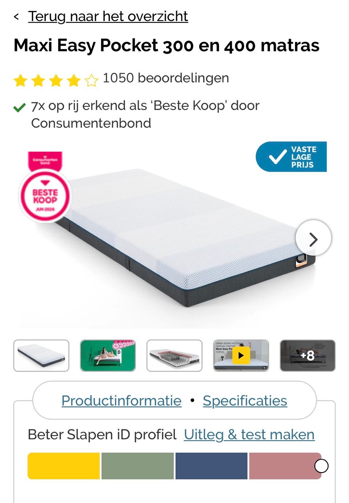 Kindermatras nieuw in doos, Ophalen, Nieuw, 190 cm of minder, Matras