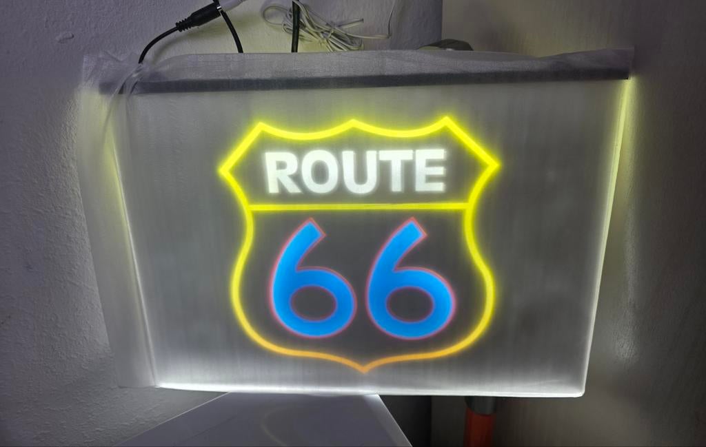 Route 66 LED Lichtbord - Nieuw in verpakking, Ophalen of Verzenden, Nieuw, Amerikaans, Retro, Industrieel