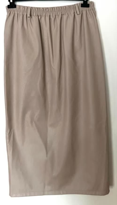 Azzurro lederlook lange rok maat 40[dm], Maat 38/40 (M), Beige, Ophalen of Verzenden, Zo goed als nieuw