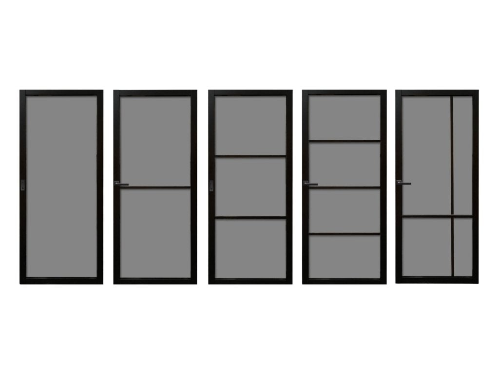 Staal look deuren met rookglas | Getint glas | Op voorraad, 80 tot 100 cm, 215 cm of meer, Binnendeur, Niet ingevuld