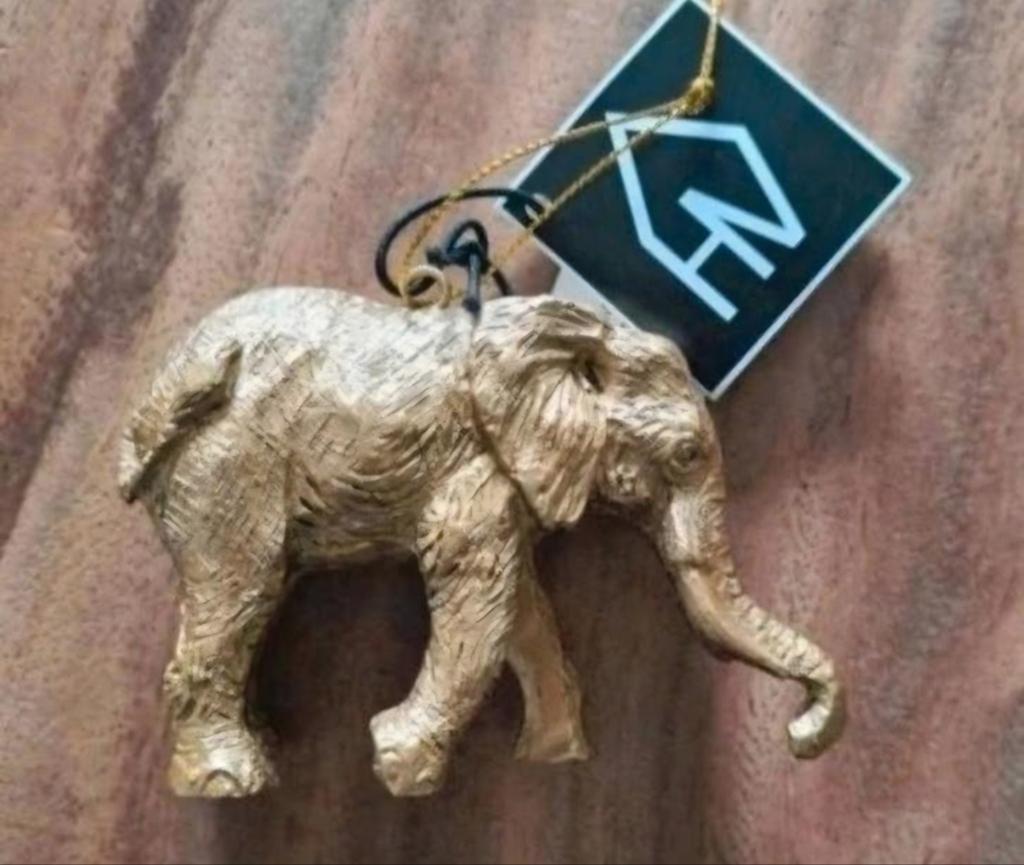 Kerstboom hanger olifant goudkleurig, Diversen, Kerst, Ophalen of Verzenden, Nieuw