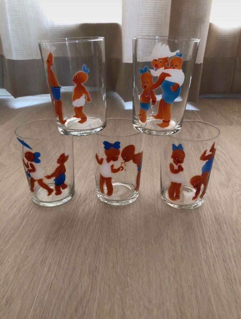 Vintage / antieke sapglaasjes jaren ‘40, Ophalen of Verzenden, Zo goed als nieuw, Frisdrankglas