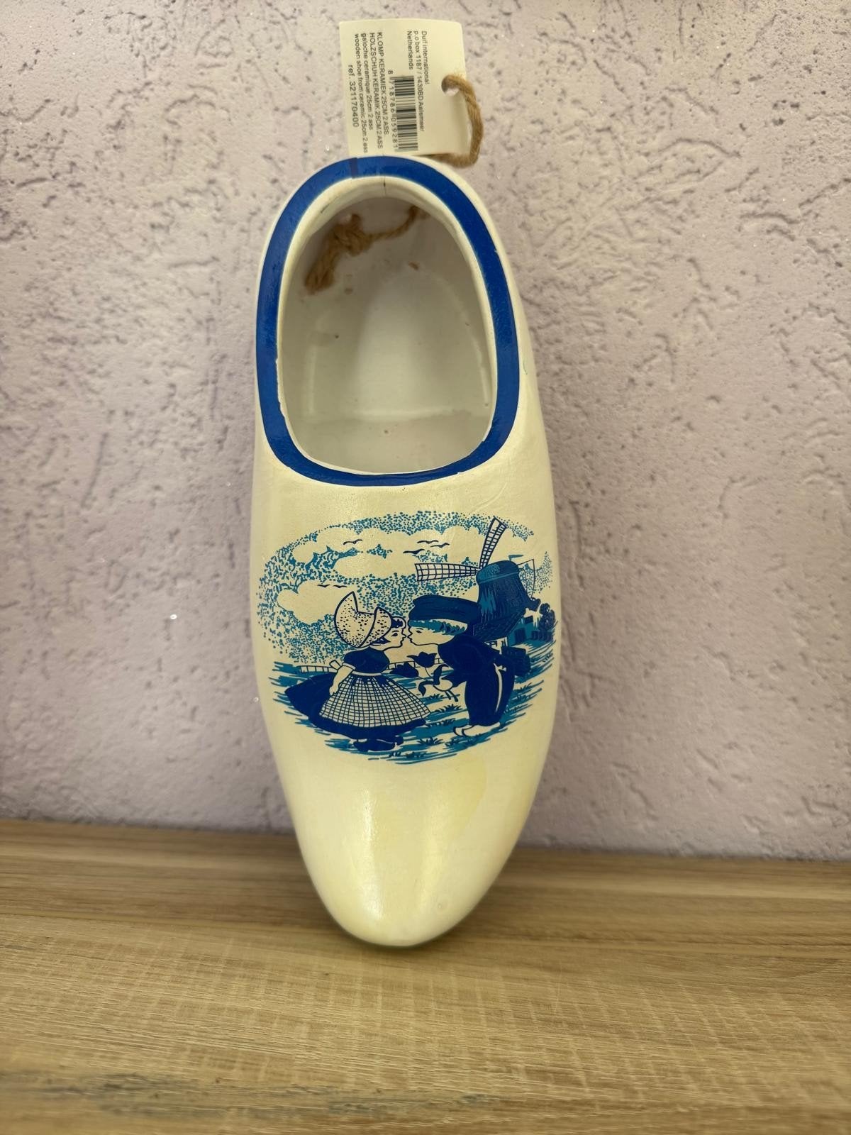 D2 decoratieve klompen met Delfts blauw tafereel, Ophalen, Hout, Gebruikt, Meerkleurig