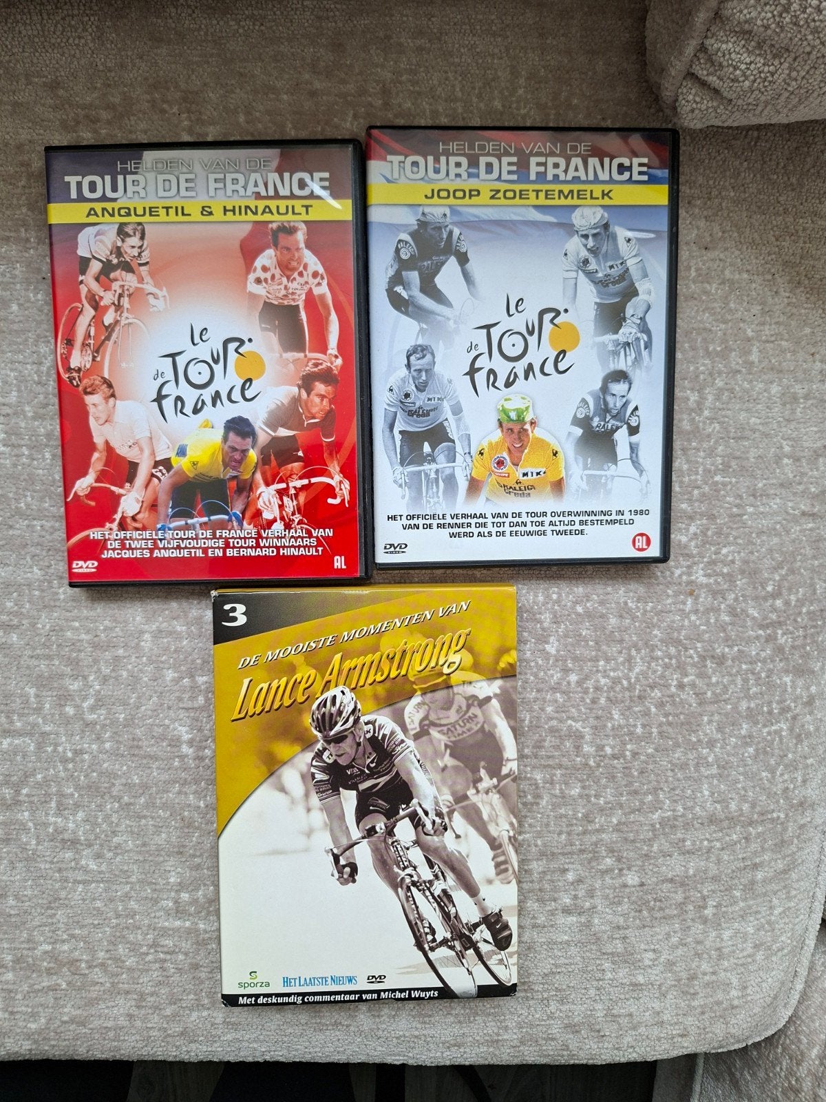 Tour de France DVD Collectie: Anquetil, Zoetemelk, Armstrong, Alle leeftijden, Ophalen of Verzenden, Gebruikt, Documentaire