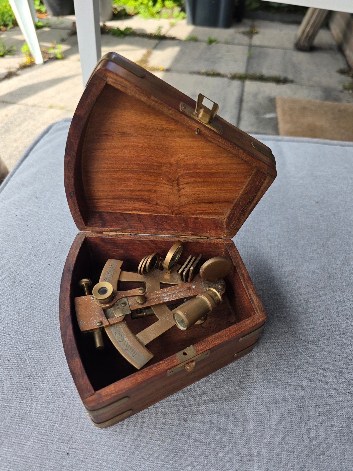 Antieke/ vintage messing sextant, Ophalen of Verzenden